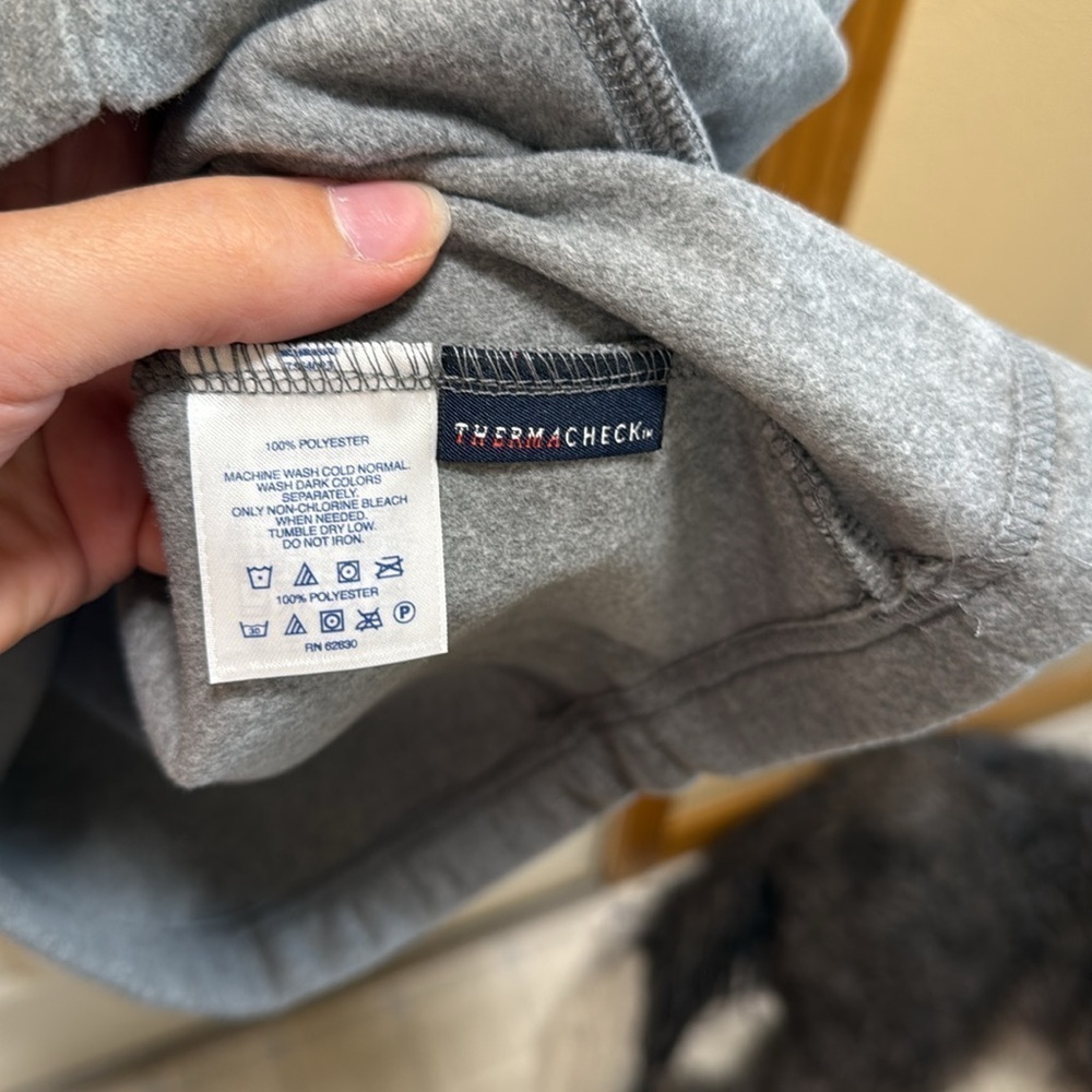 NWT Lands' End Heather Gray Half Zip Pullover Thermacheck Fleece Jacket size XL - Picture 6 of 8